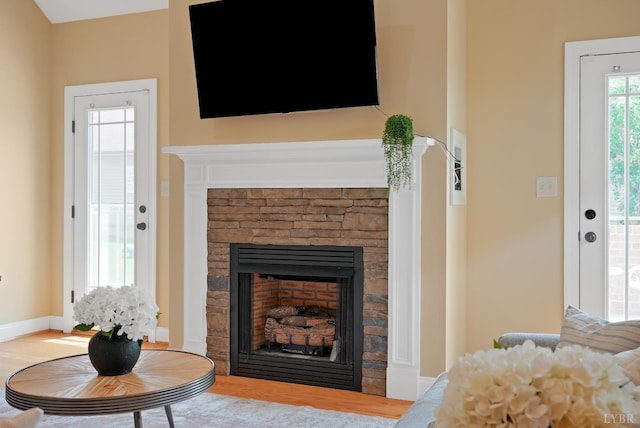 403 Cornerstone St, Lynchburg, VA 24502 - living room with a fireplace and wood finished floors