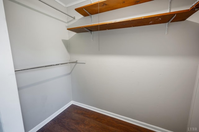 4550 Pumping Station Rd, Appomattox, VA 24522 - walk in closet featuring attic access and dark wood finished floors