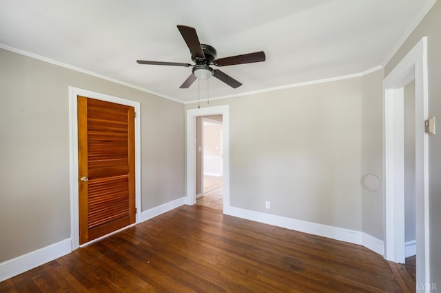 4550 Pumping Station Rd, Appomattox, VA 24522 - spare room with ceiling fan, wood finished floors, and ornamental molding