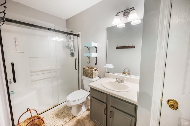 17 Jefferson Village Dr, Forest, VA 24551 - bathroom featuring a shower stall, vanity, and tile patterned floors