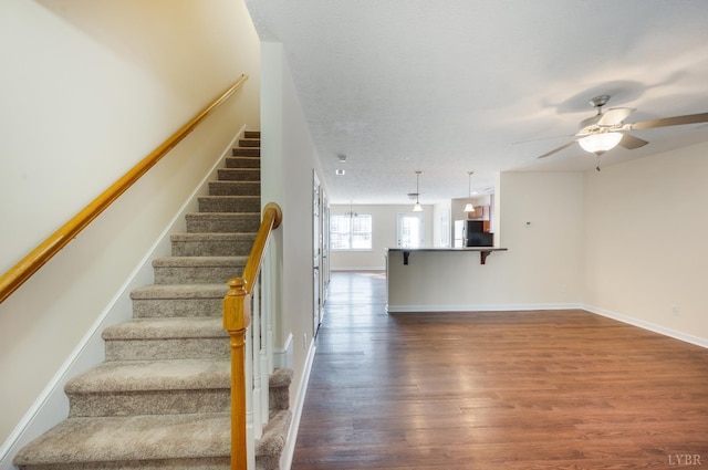 106 Colonnade St, Lynchburg, VA 24502 - stairway featuring wood finished floors and ceiling fan