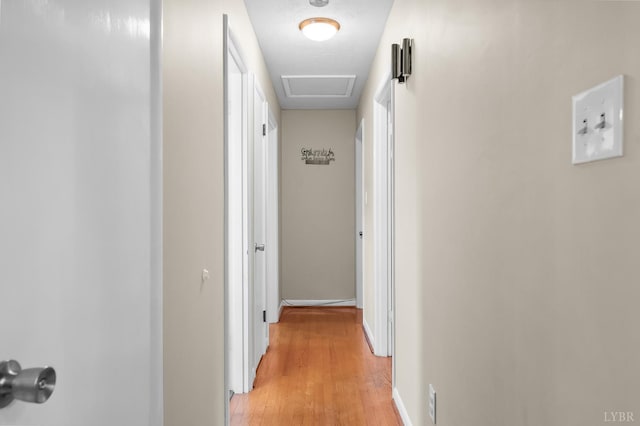 1246 Rainbow Forest Dr, Lynchburg, VA 24502 - hall with light wood-style floors and attic access