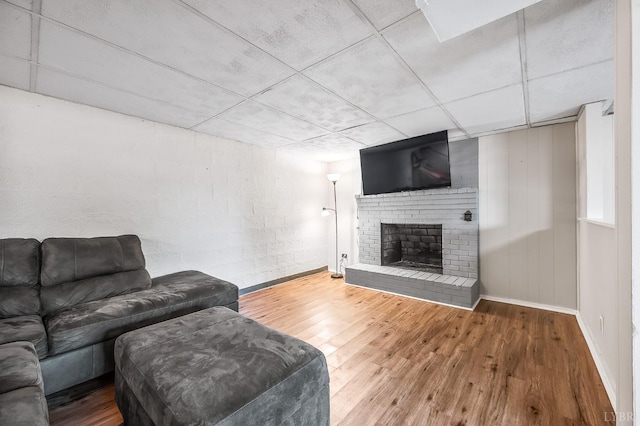 1246 Rainbow Forest Dr, Lynchburg, VA 24502 - living room featuring wood finished floors and a brick fireplace
