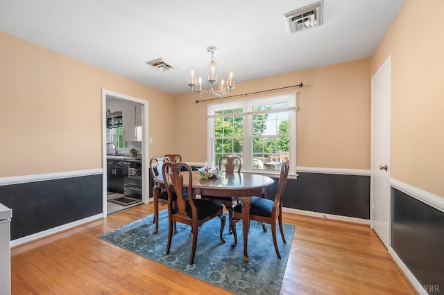 1246 Rainbow Forest Dr, Lynchburg, VA 24502 - dining area with a chandelier and light wood-style flooring