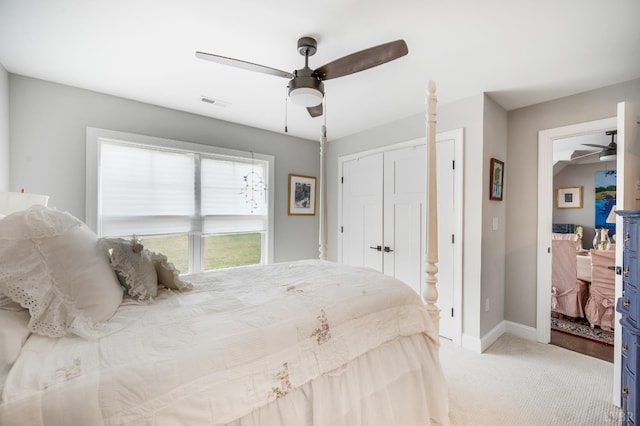 1010 Coles Ct, Forest, VA 24551 - carpeted bedroom with a closet and a ceiling fan