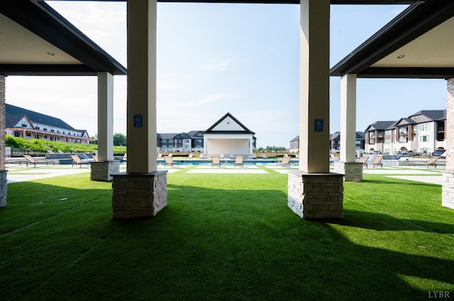 1010 Coles Ct, Forest, VA 24551 - view of green lawn with a community pool and a residential view