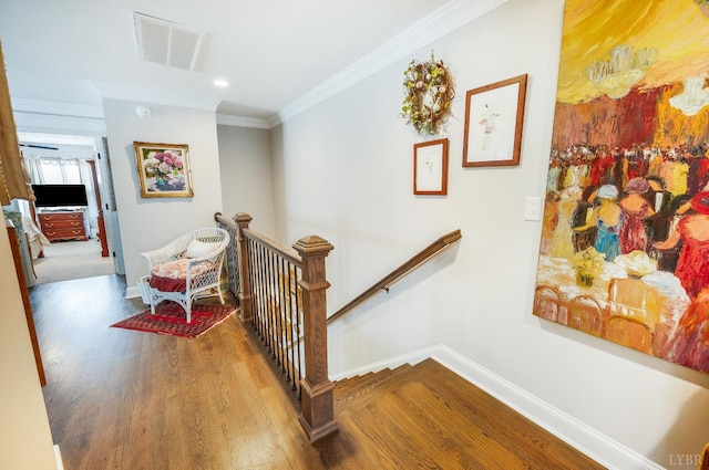 1010 Coles Ct, Forest, VA 24551 - stairway with wood finished floors, ornamental molding, and recessed lighting