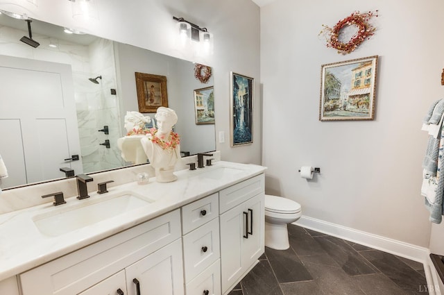 1010 Coles Ct, Forest, VA 24551 - bathroom featuring double vanity and tiled shower