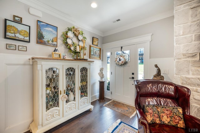 1010 Coles Ct, Forest, VA 24551 - entryway with wood finished floors and ornamental molding