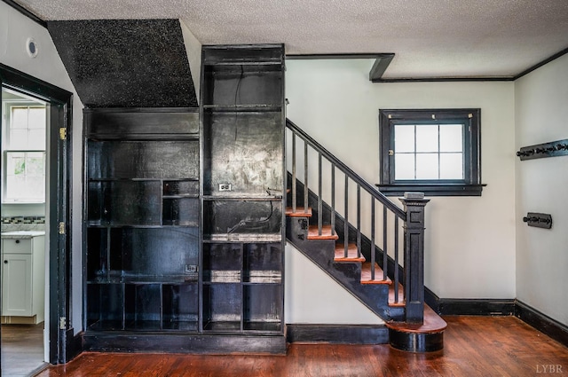 1614 Early St, Lynchburg, VA 24503 - stairway featuring wood finished floors, healthy amount of natural light, and a textured ceiling