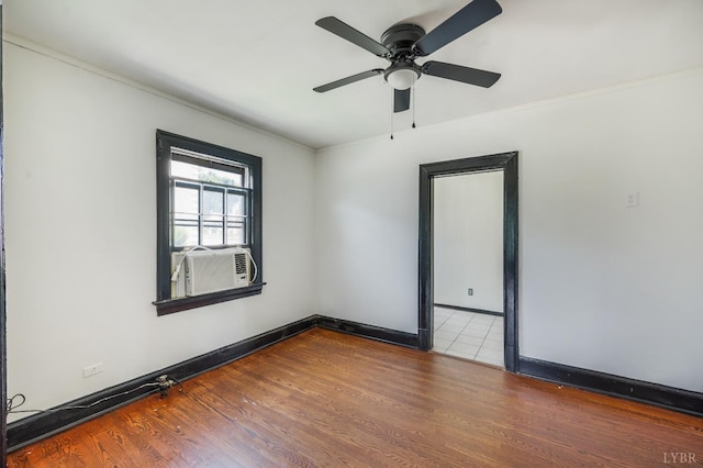 1614 Early St, Lynchburg, VA 24503 - spare room featuring cooling unit, ornamental molding, wood finished floors, and a ceiling fan