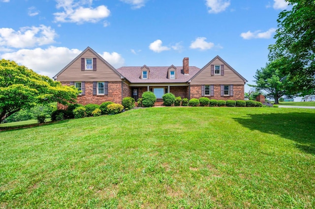 1159 Cifax Rd, Forest, VA 24551 - view of front facade featuring a chimney, brick siding, and a front yard