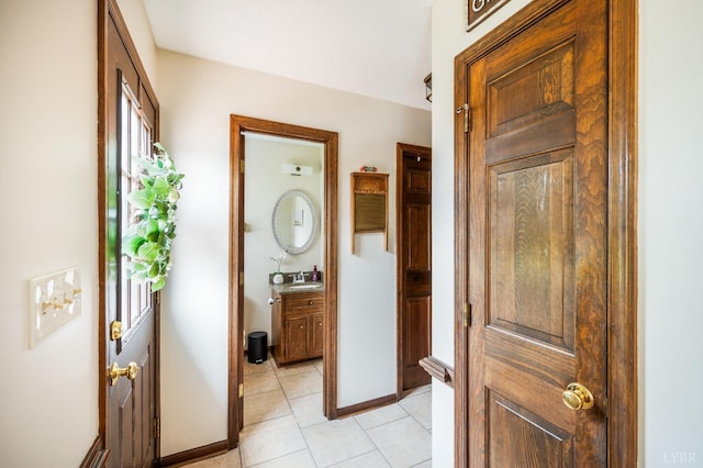 1159 Cifax Rd, Forest, VA 24551 - hall featuring a sink and light tile patterned flooring