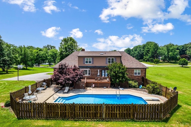 1159 Cifax Rd, Forest, VA 24551 - view of swimming pool with a wooden deck, a patio area, and a diving board