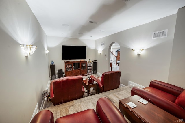 1424 Lake Manor Dr, Forest, VA 24551 - cinema with arched walkways and wood finished floors