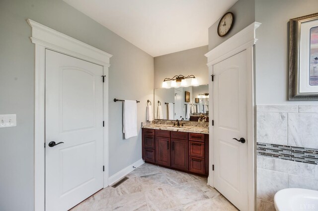 1424 Lake Manor Dr, Forest, VA 24551 - bathroom with vanity and a freestanding bath