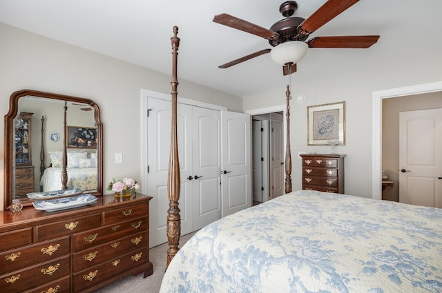 1424 Lake Manor Dr, Forest, VA 24551 - bedroom with carpet flooring, a ceiling fan, and a closet