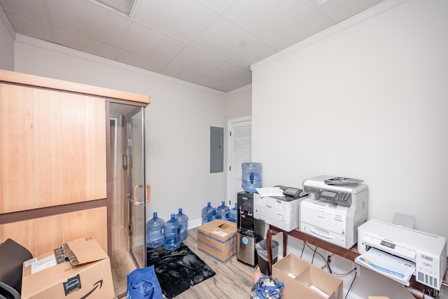 1313 Enterprise, Lynchburg, VA 24502 - office area with wood finished floors and electric panel