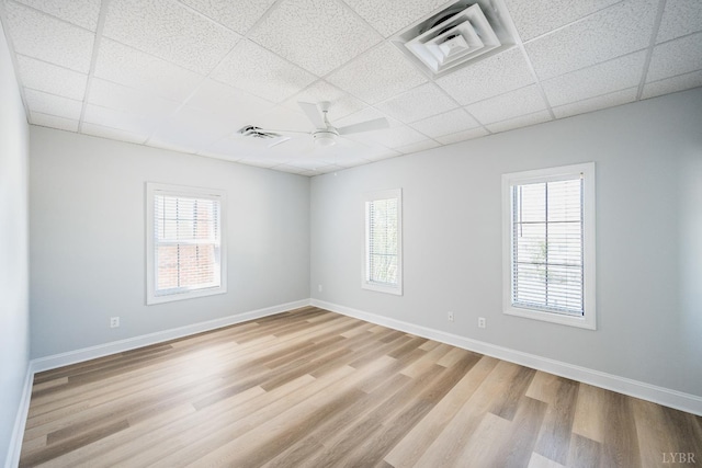 1313 Enterprise, Lynchburg, VA 24502 - empty room featuring a paneled ceiling, ceiling fan, and light wood finished floors