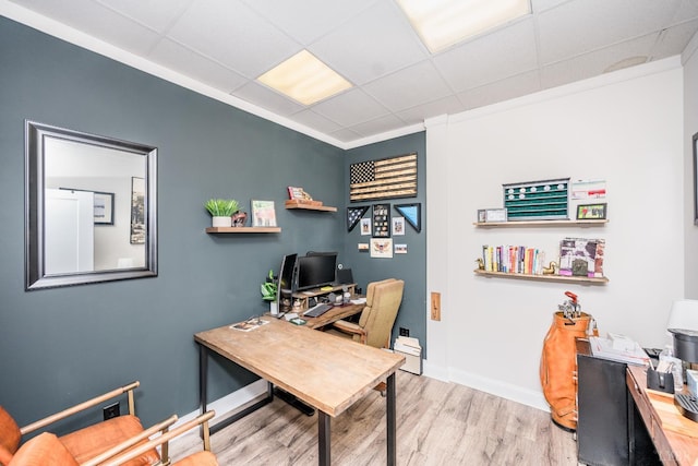 1313 Enterprise, Lynchburg, VA 24502 - home office with wood finished floors and a paneled ceiling