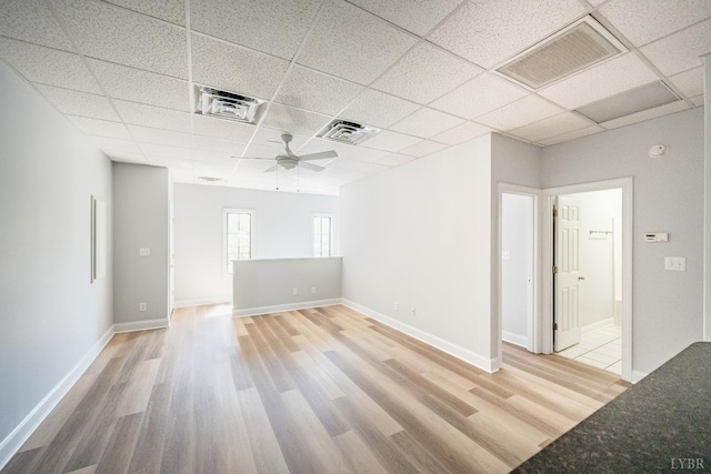 1313 Enterprise, Lynchburg, VA 24502 - spare room with light wood finished floors, a ceiling fan, and a drop ceiling