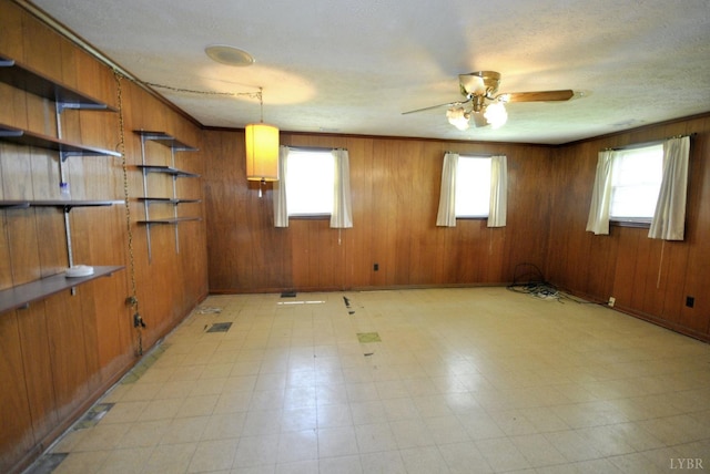 315 Cork St, Lynchburg, VA 24503 - spare room featuring healthy amount of natural light, a ceiling fan, light floors, and wooden walls