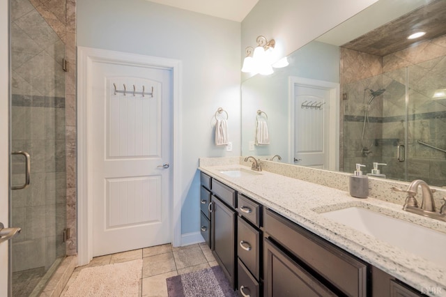 1507 Helmsdale Dr, Forest, VA 24551 - bathroom with double vanity and a stall shower
