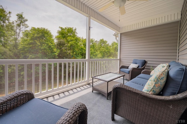 1507 Helmsdale Dr, Forest, VA 24551 - view of patio / terrace featuring a ceiling fan and outdoor lounge area
