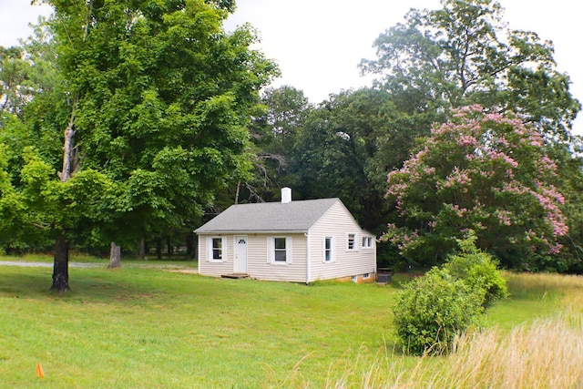 300 Mollies Creek Rd, Gladys, VA 24554 - view of property exterior featuring a lawn and a chimney