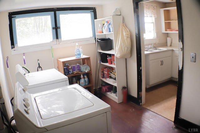 300 Mollies Creek Rd, Gladys, VA 24554 - washroom featuring separate washer and dryer and wood finished floors