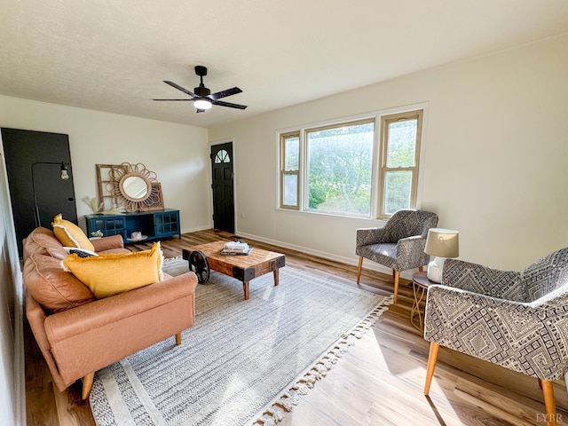 1033 8th St, Altavista, VA 24517 - living area featuring light wood-style floors and ceiling fan