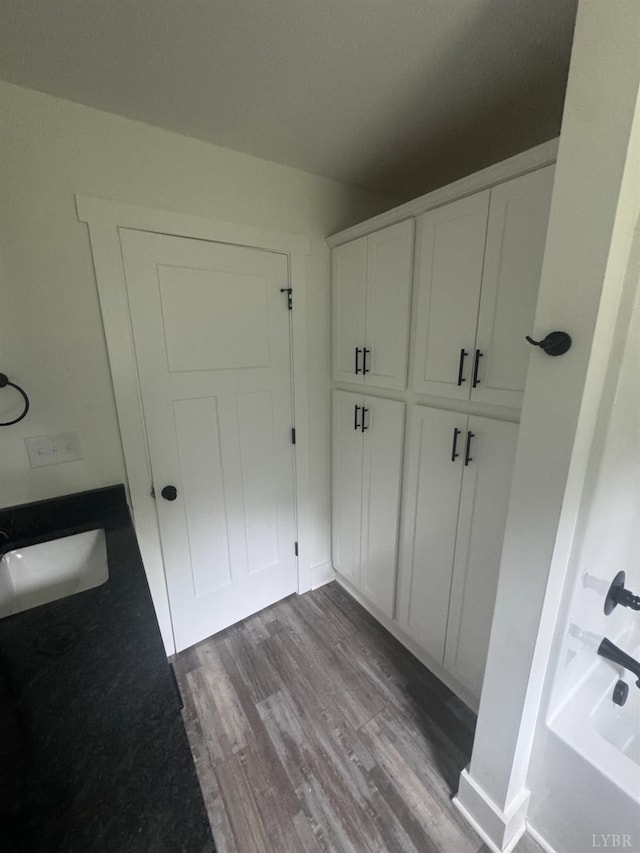601 Mockingbird Ln, Gladstone, VA 24553 - mudroom featuring a sink and dark wood-type flooring