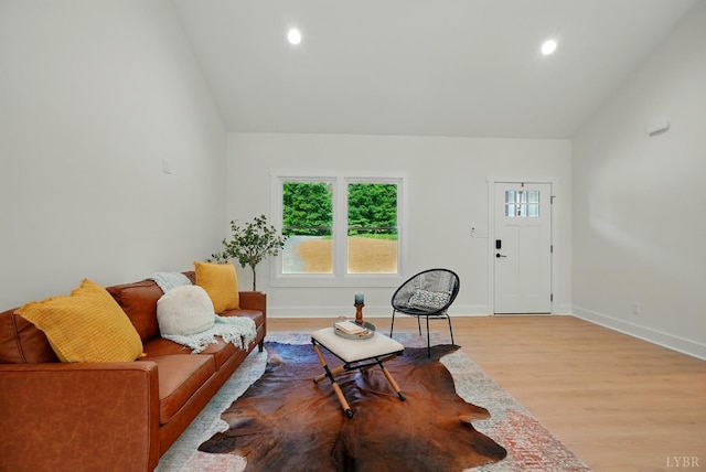 201 Thomas Rd, Lynchburg, VA 24501 - living area with vaulted ceiling, light wood-style floors, and recessed lighting