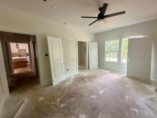 128 Riverside Dr, Lynchburg, VA 24503 - unfurnished bedroom with ensuite bath and a ceiling fan