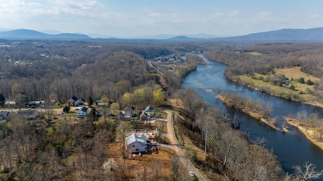 128 Riverside Dr, Lynchburg, VA 24503 - aerial view of a water and mountain view and a heavily wooded area