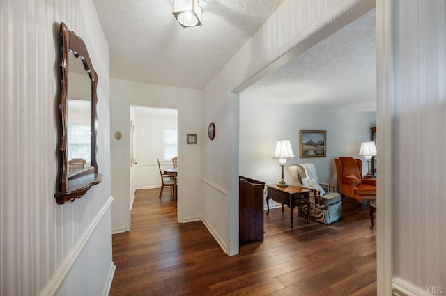 313 Robin Dr, Lynchburg, VA 24502 - hall with a textured ceiling and dark wood finished floors