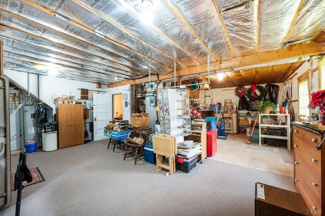 313 Robin Dr, Lynchburg, VA 24502 - below grade area with water heater and carpet floors