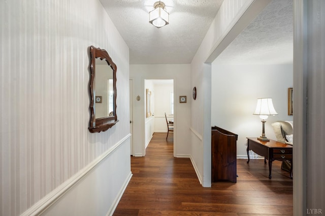 313 Robin Dr, Lynchburg, VA 24502 - hall featuring dark wood-style flooring and a textured ceiling