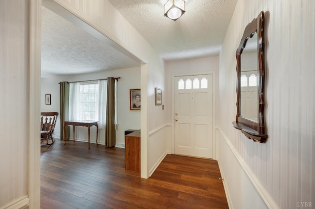 313 Robin Dr, Lynchburg, VA 24502 - entryway featuring a textured ceiling, healthy amount of natural light, and dark wood-style floors
