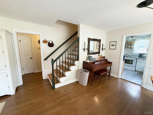1309 Cherokee Ave, Lynchburg, VA 24502 - stairway with wood finished floors and baseboards