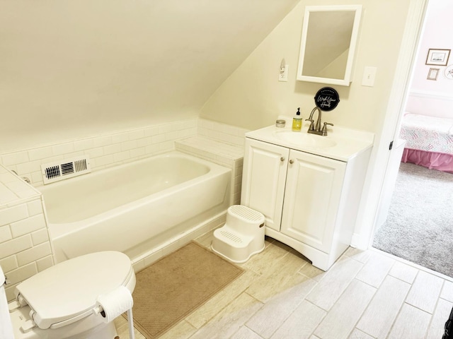 1309 Cherokee Ave, Lynchburg, VA 24502 - ensuite bathroom featuring vanity, a bath, and vaulted ceiling