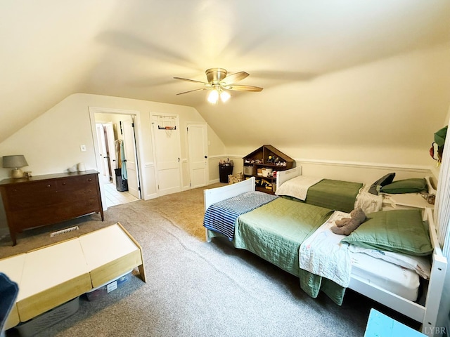 1309 Cherokee Ave, Lynchburg, VA 24502 - bedroom featuring lofted ceiling, carpet, and a ceiling fan