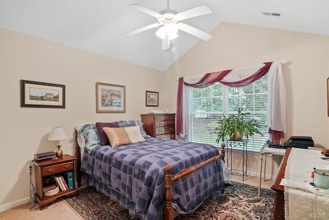 158 Salisbury Cir, Lynchburg, VA 24502 - carpeted bedroom with lofted ceiling and a ceiling fan