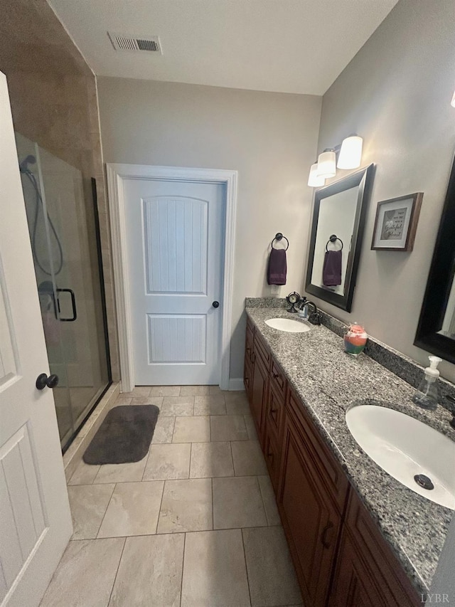 1481 Helmsdale Dr, Forest, VA 24551 - bathroom featuring double vanity and a shower stall