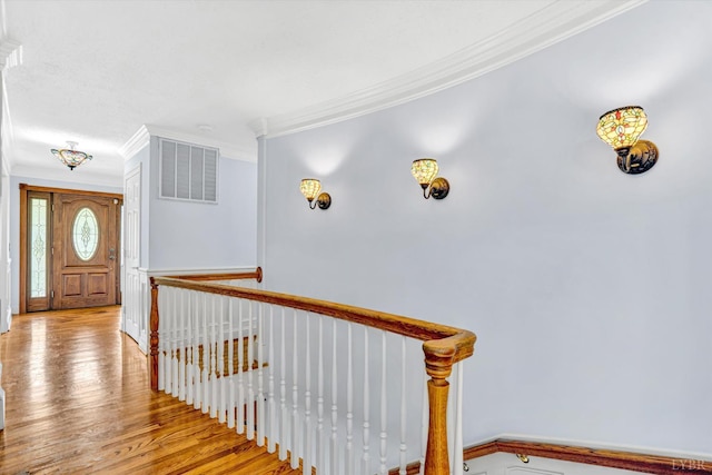 581 Ben Annie Rd, Gretna, VA 24557 - entryway with crown molding and wood finished floors