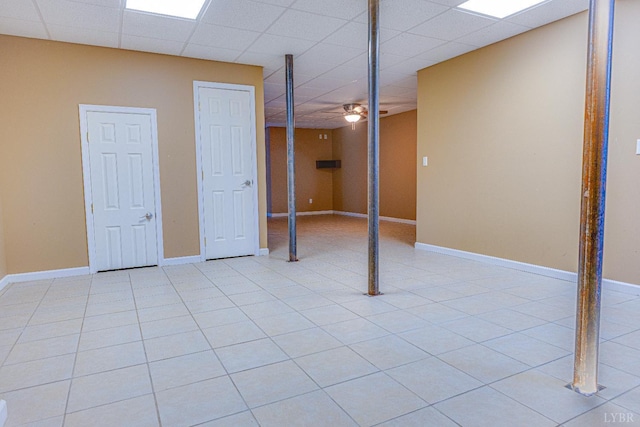 1121 Red Hill Rd, Big Island, VA 24526 - finished below grade area featuring a paneled ceiling and light tile patterned floors