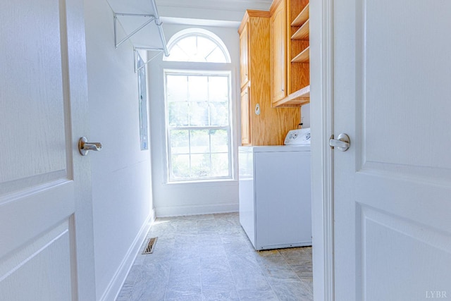1121 Red Hill Rd, Big Island, VA 24526 - laundry area with washer / clothes dryer, cabinet space, and plenty of natural light