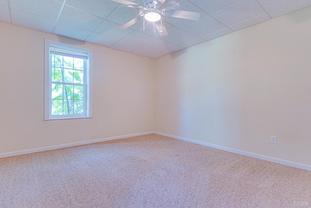 1121 Red Hill Rd, Big Island, VA 24526 - carpeted spare room with a paneled ceiling and ceiling fan