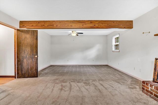 51 Laurel Ln, Lynchburg, VA 24502 - carpeted spare room with ceiling fan and beam ceiling