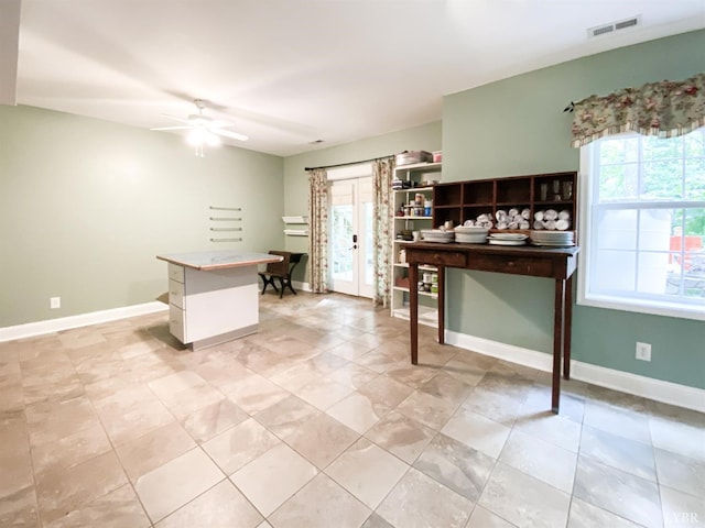 802 Lake Vista Dr, Forest, VA 24551 - office with french doors and a ceiling fan